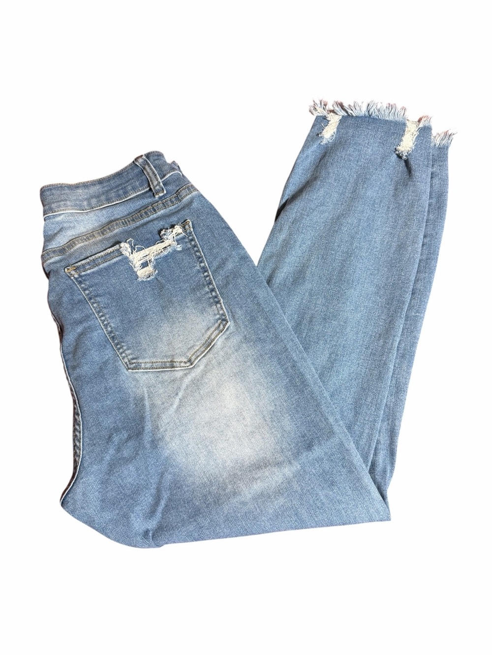 Women’s Distressed Light Blue XL Ripped Jeans - Picture 10 of 12